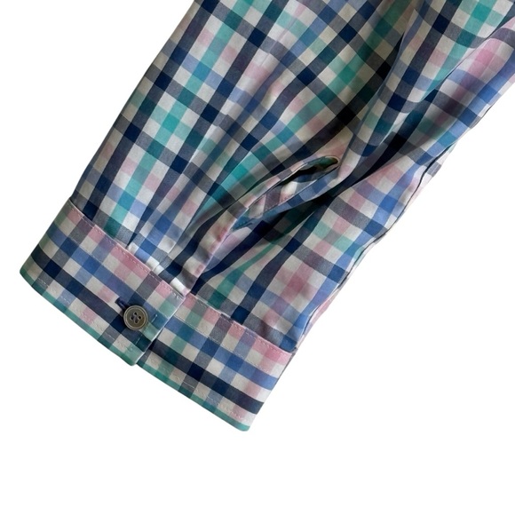 Talbots Blue and Pink Plaid Shirt. Size 4 - Picture 7 of 12